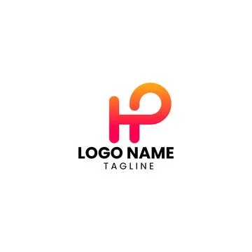 Initial HP simple logo design vector Stock Illustration