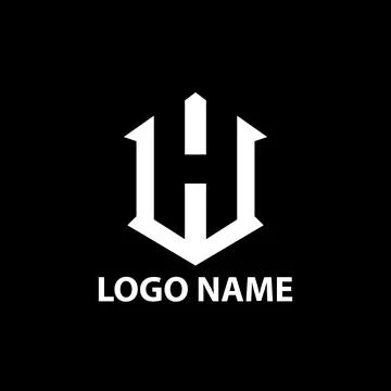 Initial HW modern logo design vector Stock Illustration