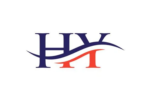 Initial HY letter linked logo vector template. Swoosh letter DP logo design. Stock Illustration