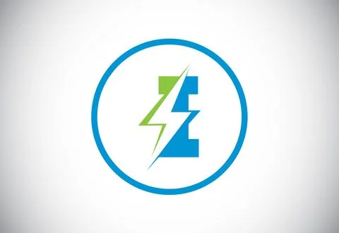 Initial I letter logo design with lighting thunder bolt. Electric bolt lett.. Stock Illustration