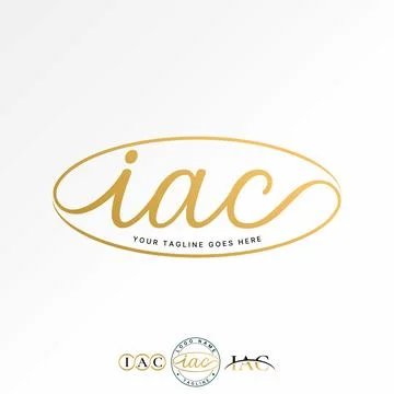 Initial IAC script font ellipse line elegant art monogram typography branding 스톡 일러스트