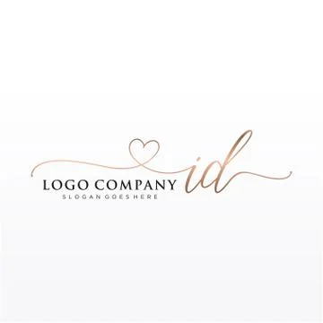 Initial ID beauty monogram and elegant logo design Stockillustratie
