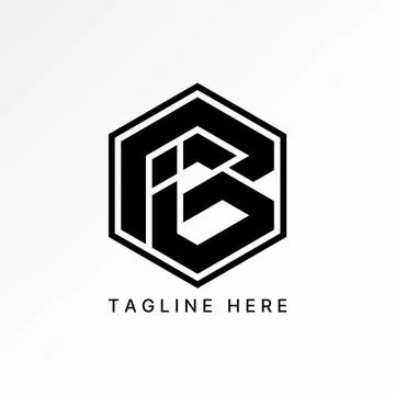 Initial IGB IBG font hexagon cut monogram sport tech industrial brand gaming Stock Illustration