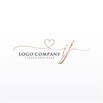 Initial IJ beauty monogram and elegant logo design Stock Illustration