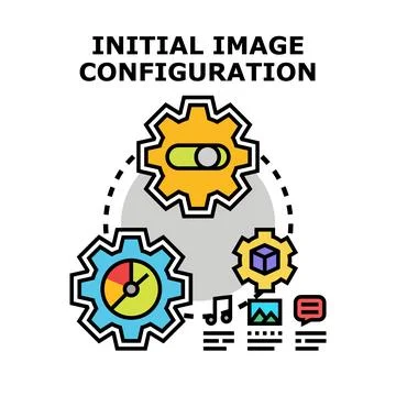 Initial image configuration generating content settings Stock Illustration