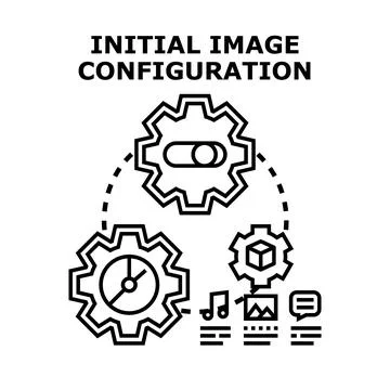 Initial image configuration generating content settings Stock Illustration