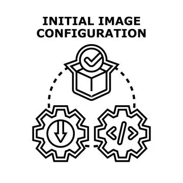 Initial image configuration process and development setup イラスト素材
