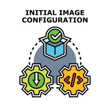 Initial image configuration process and development setup Stock Illustration