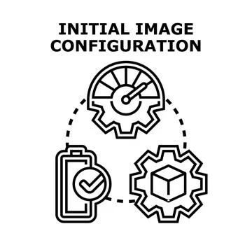 Initial image configuration process setup and optimization Stock Illustration