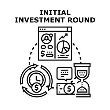 Initial investment round financial data management planning Stock Illustration