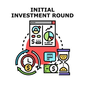 Initial investment round financial data management planning Stock Illustration