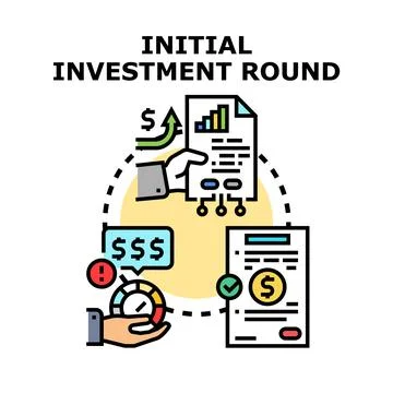 Initial investment round process finding startup funding Ilustração Stock