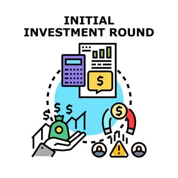 Initial investment round starting process business funding Ilustração Stock