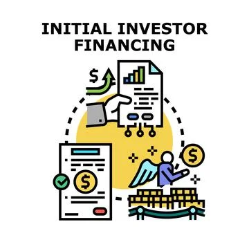 Initial investor financing start up project funding Stock Illustration