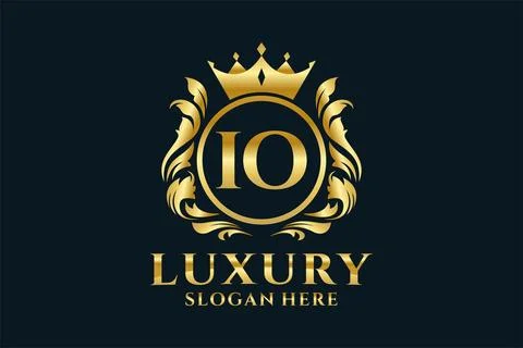 Initial IO Letter Royal Luxury Logo template in vector art for luxurious br.. Stock Illustration