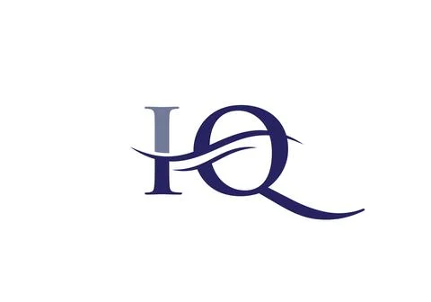 Initial IQ letter linked logo vector template. Swoosh letter IQ logo design. Stock Illustration