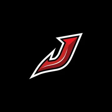 Initial J mascot logo vector, lettermark, esport logo, emblem イラスト素材