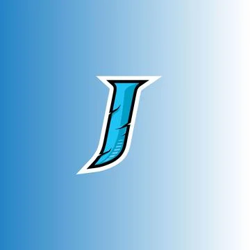 Initial J mascot logo vector, lettermark, esport logo, emblem Illustrazione stock