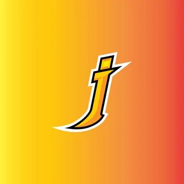 Initial J mascot logo vector, lettermark, esport logo, emblem Illustrazione stock