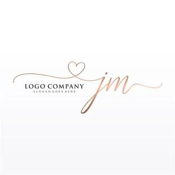 Initial JM beauty monogram and elegant logo design Illustrazione stock