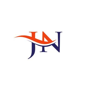 Initial JN letter linked logo vector template. Swoosh letter JN logo design. Stock Illustration