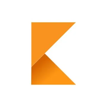 Initial K Folded Paper Symbol Stock Illustration