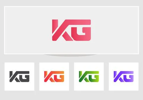 Initial KG Unique, attractive and creative modern logo. KG letter logo vector Stock Illustration