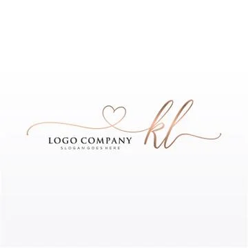 Initial KL beauty monogram and elegant logo design Stock Illustration