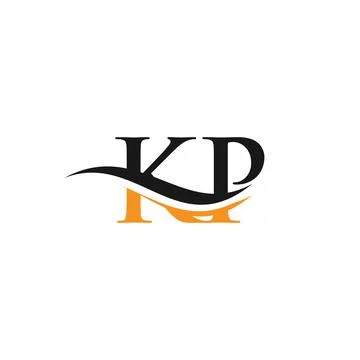 Initial KP letter linked logo vector template. Swoosh letter KP logo design. Stock Illustration