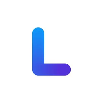 Initial L letter logo design. Gradient twisted ribbon for logotype, title Stock Illustration