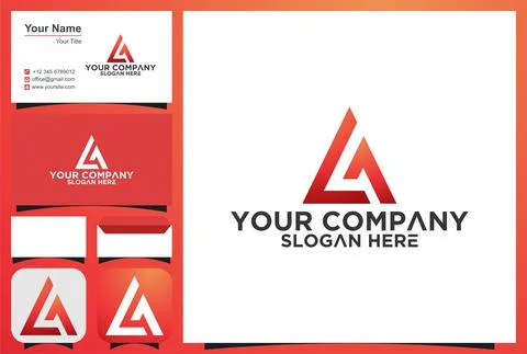 Initial L A letter in triangle with bussiness logo. premium logo Ilustración de archivo