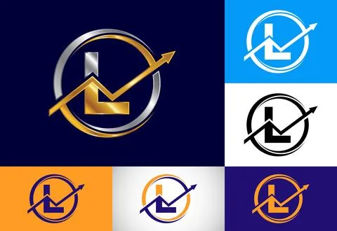 Initial L monogram alphabet symbol design incorporated with the arrow. Fina.. Stock Illustration