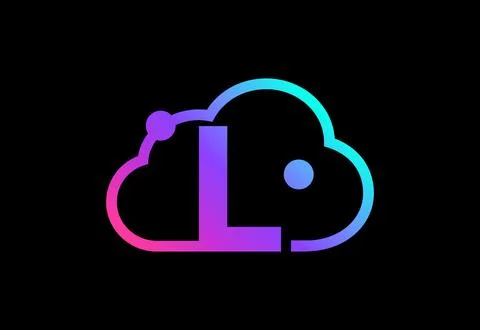 Initial L monogram letter with the cloud. Cloud computing service logo. Clo.. 스톡 일러스트