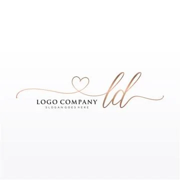 Initial LD beauty monogram and elegant logo design Stock Illustration