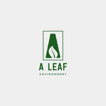 A initial leaf eco nature environment simple logo template vector illustratio 스톡 일러스트