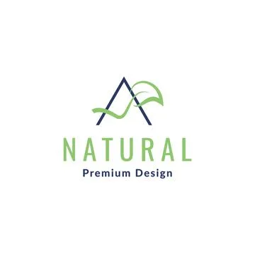 Initial A with leaf nature  logo symbol icon vector graphic design illustra.. Illustrazione stock