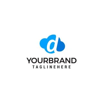 Initial leter D cloud logo vector illustration design template Stock Illustration