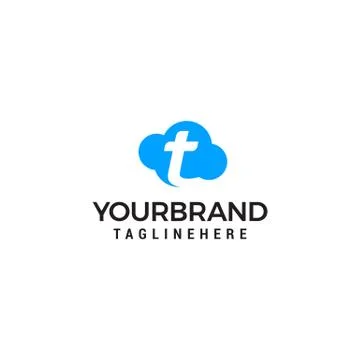 Initial leter T cloud logo vector illustration design template Stock Illustration