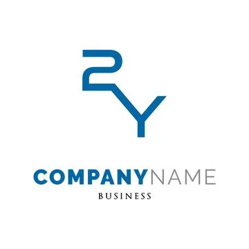 Initial Letter 2Y or Two Y Icon Logo Design Template Stock Illustration