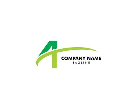 Initial Letter 4 or Number Four Swoosh Logo Template Design Stock Illustration