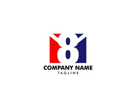 Initial Letter 8 or Number Eight Mail Logo Template Design Stock Illustration