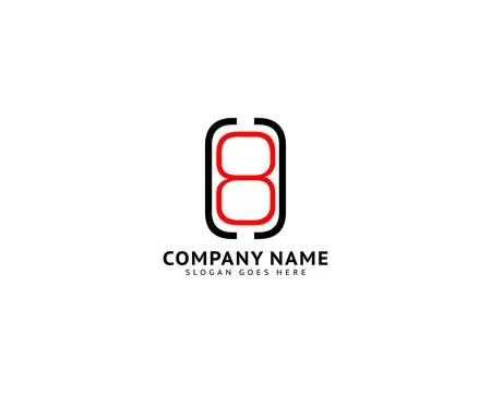 Initial Letter 8 or Number Eight Logo Template Design Stock Illustration
