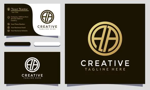 Initial Letter AA Circle Geometric logo design vector illustration, minimalis Stock Illustration