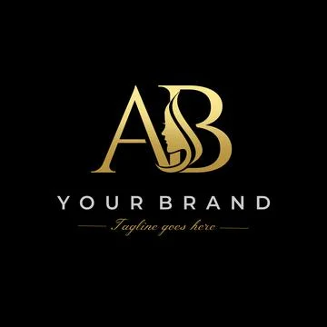 Initial Letter AB Beauty Face Logo Design Vector Stock Illustration