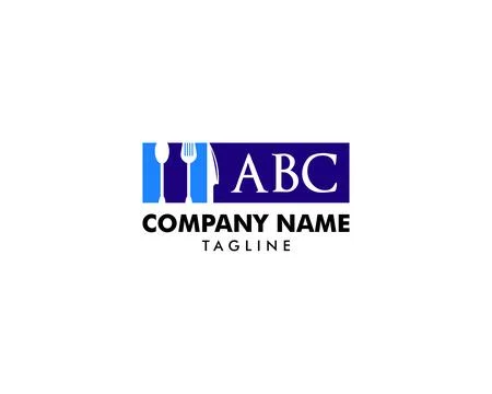 Initial Letter ABC Cutlery Vector Logo Design Elements Stock Illustration