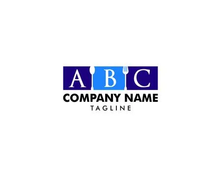 Initial Letter ABC Cutlery Vector Logo Design Elements イラスト素材