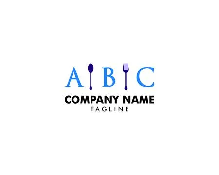 Initial Letter ABC Cutlery Vector Logo Design Elements Stock Illustration