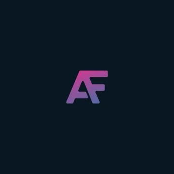 Initial letter AF logo design vector, dark background Stock Illustration