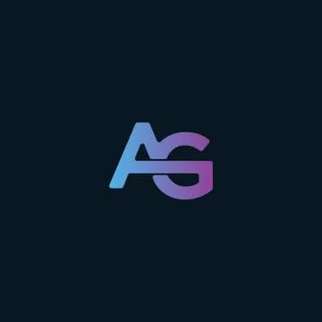 Initial letter AG logo design vector, dark background Stock Illustration