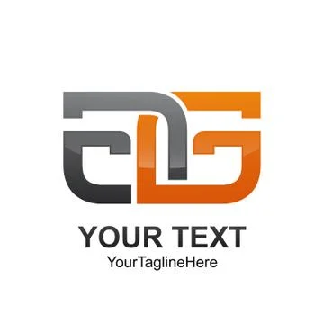 Initial letter AG logo template colored gray orange reflection design for bus Stock Illustration